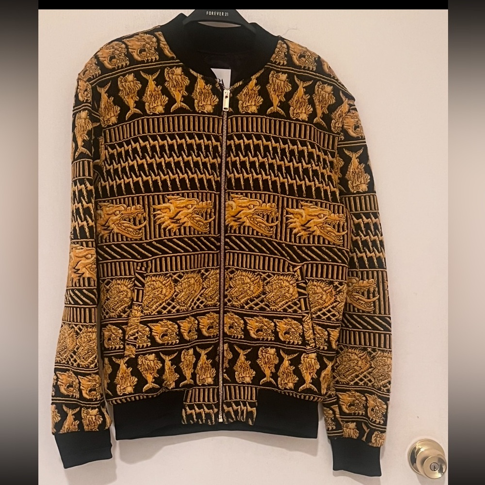 Zara Black and Gold Embroidered Jacket